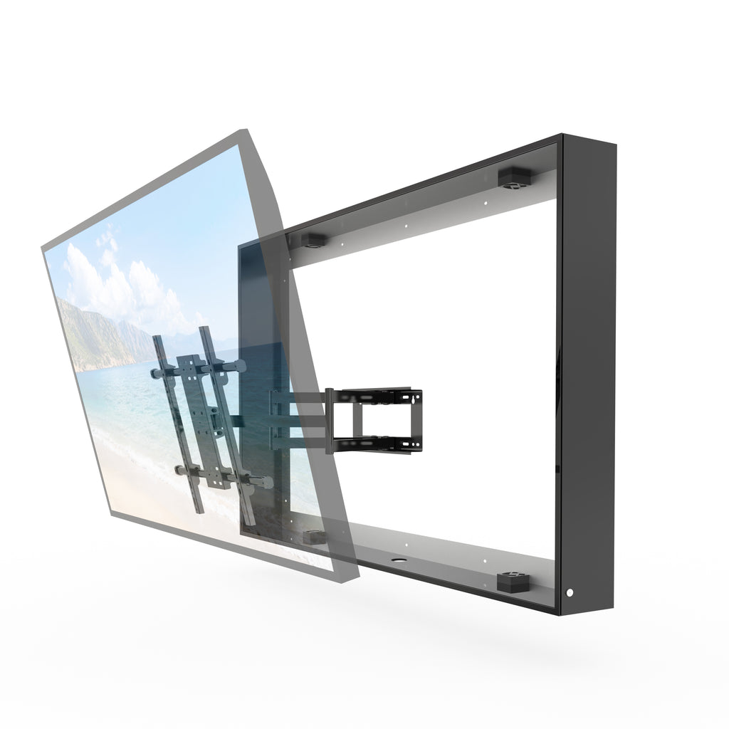 60-65 inch Waterproof Outdoor TV Enclosure Dustproof, Impact-Resistant with Anti-Theft Lock