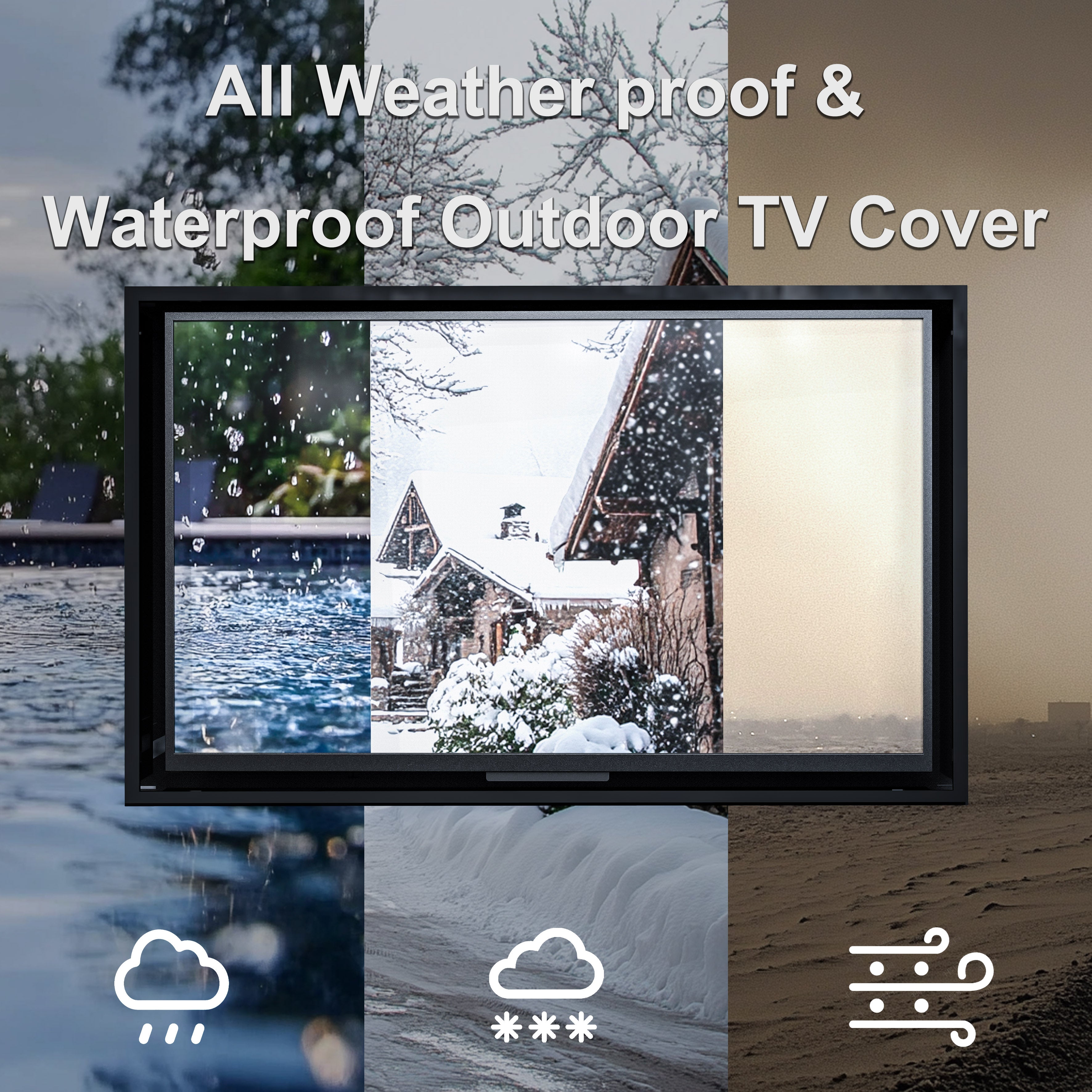 40-43 inch Waterproof Outdoor TV Enclosure Dustproof, Impact-Resistant with Anti-Theft Lock