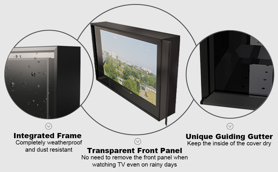 40-43 inch Waterproof Outdoor TV Enclosure Dustproof, Impact-Resistant with Anti-Theft Lock